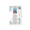 Saint Benedict - Holy picture on parchment paper with decade rosary pin