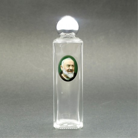 Saint Pio - Glass bottle with holy picture