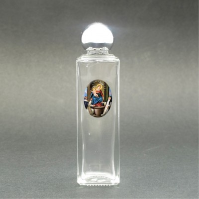 Madonna del Rosario - Bottiglietta per acqua santa con immagine sacra