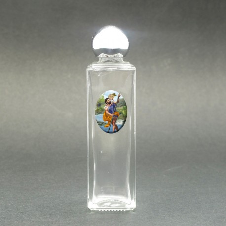 Saint Christopher - Holy water bottle with sacred picture