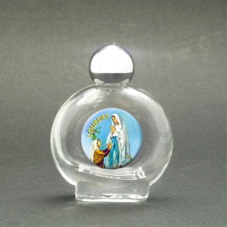 Our Lady of Lourdes - Holy water bottle with sacred picture