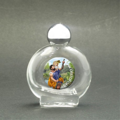 Saint Christopher - Holy water bottle with sacred picture