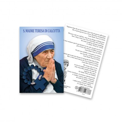 Picture "Saint Teresa of Calcutta" with wood decade Rosary