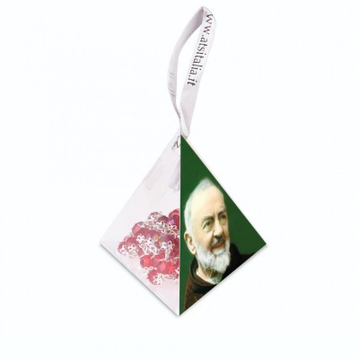 Piramide in PVC portarosario "San Pio" con Rosario in cristallo