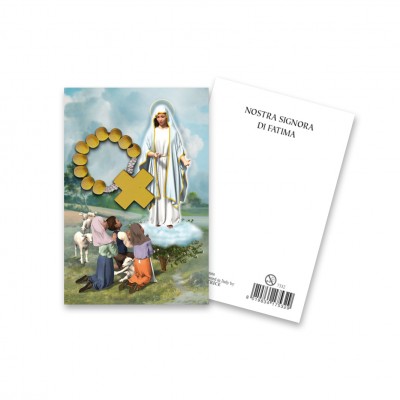 Immaginetta "Nostra Signora di Fatima" con decina Rosario in legno