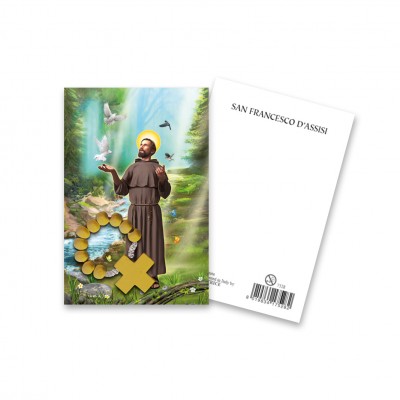 Picture "Saint Francis" with wooden decade Rosary