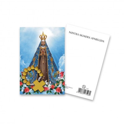 Immaginetta "Nostra Signora Aparecida" con decina Rosario in legno